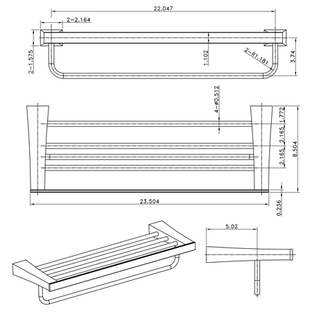 American Imaginations 24.21" W, Bathroom Accessory Set AI-13330